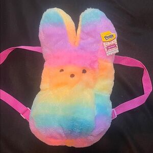 Rainbow Peeps Plush Bunny Kids Backpack - Multicolor